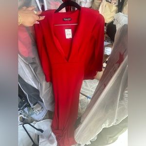 Red cape gown